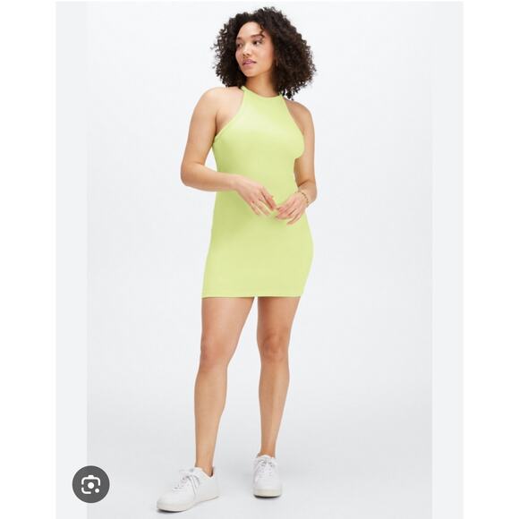 NWT Fabletics Live In High Neck Tank Dress Faded Lime Green Large Pickleball - Picture 1 of 12